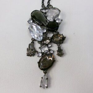 Loulou De La Falaise Black & Clear‎ Statement Pendant Necklace